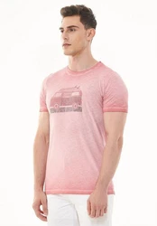 ORGANICATION T-Shirt Men's Garment Dyed Printed T-shirt Desert Rose