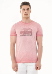 ORGANICATION T-Shirt Men's Garment Dyed Printed T-shirt Desert Rose