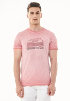ORGANICATION T-Shirt Men's Garment Dyed Printed T-shirt Desert Rose