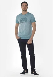 ORGANICATION T-Shirt Men's Garment Dyed Printed T-shirt Grün