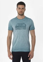 ORGANICATION T-Shirt Men's Garment Dyed Printed T-shirt Grün
