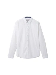 TOM TAILOR Stretch Poplin Langarmhemd Weiß (6373)