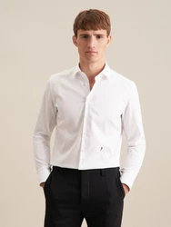 Seidensticker Herren Business Hemd Slim Fit Kent-Kragen Weiß/Creme