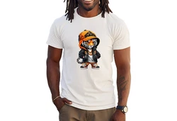 Banco T-Shirt Lion King of the Jungle Orange/Schwarz/Weiß