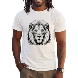 T-Shirt Lion King of the Jungle 100% Baumwolle Sommer Summer Freizeit Lwe