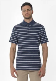 Poloshirt Men's Striped Polo T-shirt in Navy/Off White