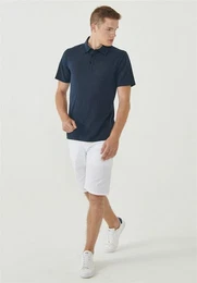 Poloshirt Men's Polo Shirt in Navy/Beige