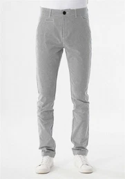 Chinohose Men's Slim Fit Pants in Shadow/Off White