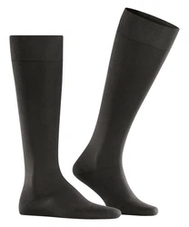 FALKE Kniestrümpfe Energizing Cotton Schwarz/Grau/Dunkelgrau