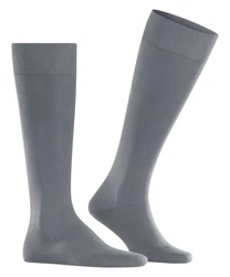 FALKE Kniestrümpfe Energizing Cotton Grau/Dunkelgrau