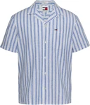 Tommy Jeans Kurzarmhemd TJM STRIPE LINEN SS SHIRT EXT Hellblau/Blau
