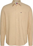Tommy Jeans Langarmhemd TJM REG LINEN BLEND SHIRT Khaki/Braun/Beige