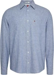 Tommy Jeans Langarmhemd TJM REG LINEN BLEND SHIRT Hellblau/Blau