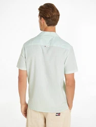 Tommy Jeans Hemd TJM LINEN BLEND CAMP SHIRT EXT Hellgrün/Grün