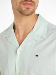 Tommy Jeans Hemd TJM LINEN BLEND CAMP SHIRT EXT Hellgrün/Grün