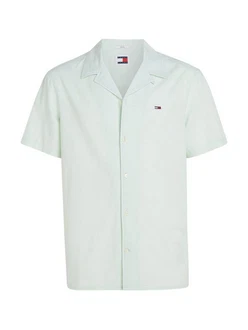 Tommy Jeans Hemd TJM LINEN BLEND CAMP SHIRT EXT Hellgrün/Grün