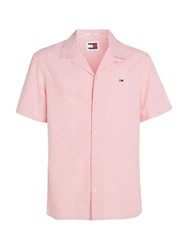 Tommy Jeans Hemd TJM LINEN BLEND CAMP SHIRT EXT Rosa/Lila