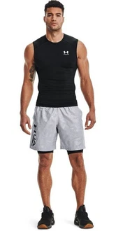 Under Armour T-Shirt HeatGear Armour UA HG ARMOUR COMP SL Grau/Silber/Dunkelblau/Schwarz