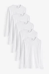 Next Langarmshirt Shirts (5-tlg) Weiß/Grau/Dunkelblau