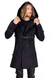Kurzmantel Salem Jacke Gothic Goth Punk Harness Riemen
