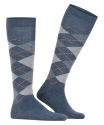 Burlington Kniestrümpfe Preston Blau/Dunkelblau/Grau/Hellblau