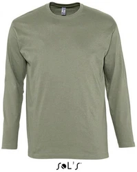SOLS Langarmshirt Monarch Herren T-Shirt Dunkelgrün/Khaki/Grün