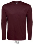 SOLS Langarmshirt Monarch Herren T-Shirt Dunkelrot/Bordeaux