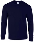Gildan Langarmshirt Ultra Cotton Long Sleeve Herren T-Shirt Dunkelblau/Blau