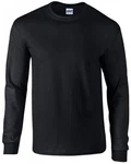 Gildan Langarmshirt Ultra Cotton Long Sleeve Herren T-Shirt Schwarz/Dunkelblau