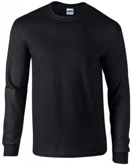 Gildan Langarmshirt Ultra Cotton Long Sleeve Herren T-Shirt Schwarz/Dunkelblau Gildan Langarmshirt Ultra Cotton Long Sleeve Herren T-Shirt Schwarz/Dunkelblau