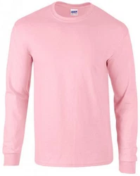 Gildan Langarmshirt Ultra Cotton Long Sleeve Herren T-Shirt Rosa