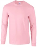 Gildan Langarmshirt Ultra Cotton Long Sleeve Herren T-Shirt Rosa