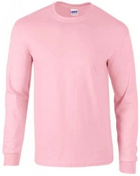 Gildan Langarmshirt Ultra Cotton Long Sleeve Herren T-Shirt Rosa