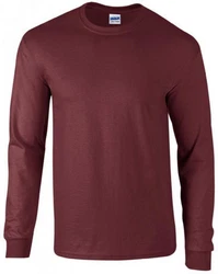 Gildan Langarmshirt Ultra Cotton Long Sleeve Herren T-Shirt Dunkelrot/Bordeaux