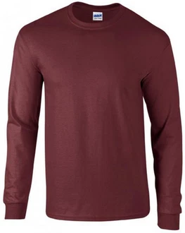 Gildan Langarmshirt Ultra Cotton Long Sleeve Herren T-Shirt Dunkelrot/Bordeaux Gildan Langarmshirt Ultra Cotton Long Sleeve Herren T-Shirt Dunkelrot/Bordeaux