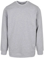 Build Your Brand Langarmshirt Herren Basic Crewneck Regular Fit Grau/Hellgrau