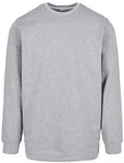Build Your Brand Langarmshirt Herren Basic Crewneck Regular Fit Grau/Hellgrau