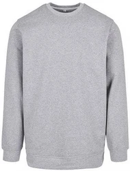 Build Your Brand Langarmshirt Herren Basic Crewneck Regular Fit Grau/Hellgrau