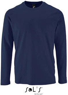 SOLS Langarmshirt Herren Long-Sleeve T-Shirt Imperial Dunkelblau/Blau