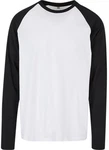 Build Your Brand Contrast Raglan Langarmshirt Herren Weiß/Schwarz