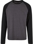 Build Your Brand Contrast Raglan Langarmshirt Herren Dunkelgrau/Grau/Hellgrau/Dunkelblau
