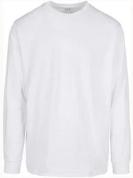 Build Your Brand Langarmshirt Herren Shirt Organic Longsleeve Weiß/Grau/Creme