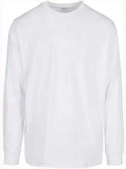 Build Your Brand Langarmshirt Herren Shirt Organic Longsleeve Weiß/Grau/Creme