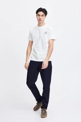 Casual Friday T-Shirt CFThor Logo Tee Weiß/Grau/Creme/Hellgrau