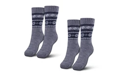 Bestlivings Kuschelsocken Haussocken Norweger Dunkelblau/Grau/Dunkelgrau