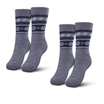 Bestlivings Kuschelsocken Haussocken Norweger Dunkelblau/Grau/Dunkelgrau