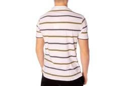Ben Sherman T-Shirt Collegiate Stripe Weiß/Dunkelblau/Beige/Schwarz/Grau