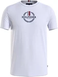 Tommy Hilfiger T-Shirt GLOBAL STRIPE WREATH TEE mit Archive-Wappen-Logo Creme/Weiß/Grau/Silber