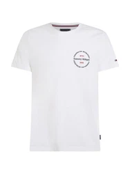Tommy Hilfiger T-Shirt HILFIGER ROUNDLE TEE Creme/Weiß