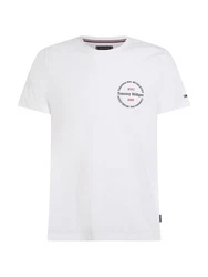 Tommy Hilfiger T-Shirt HILFIGER ROUNDLE TEE Creme/Weiß